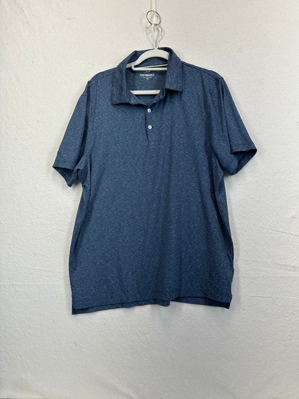 J. Crew Performance Polo Shirt, Men's Size XL Heathered Blue Athletic